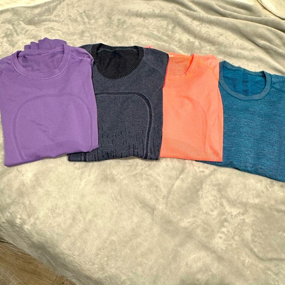 Resellers Bundle - 4 VGUC Lululemon Long Sleeve Swiftlies - Sz 6